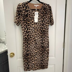 Good American stretch leopard print dress